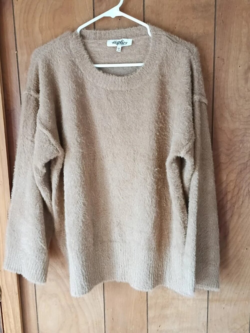Haptics Cozy Knit Sweater Size L Beige Soft Textured Pullover